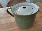 emaille groene melkkan/koker met gouden bies, Antiek en Kunst, Ophalen of Verzenden
