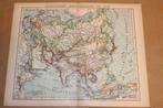 Antieke kaart - Azië Staatkundig - Circa 1900, Boeken, Atlassen en Landkaarten, Ophalen of Verzenden, 1800 tot 2000, Nederland