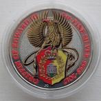 Zilveren 2 oz Queens Beast Griffin of Edward 2017 gekleurd., Ophalen of Verzenden, Overige landen, Losse munt, Zilver
