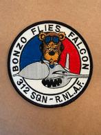312 Squadron 'Bonzo Flies Falcon' Embleem, Ophalen of Verzenden, Luchtmacht, Nederland, Embleem of Badge