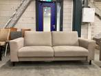 3 zitsbank stof zand kleur beige metalen poten ALS NIEUW, Driepersoons, 75 tot 100 cm, Ophalen of Verzenden, Zo goed als nieuw