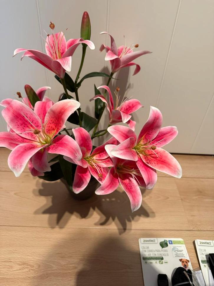 Prachtige kunstlelies in pot, Huis en Inrichting, Woonaccessoires | Kunstplanten en Kunstbloemen, Zo goed als nieuw, Binnen, Ophalen of Verzenden