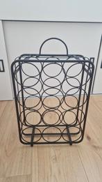 Zwart stalen wijnrek, Huis en Inrichting, Woonaccessoires | Wijnrekken, Ophalen, Zo goed als nieuw, Metaal, Minder dan 50 cm