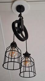 Industriële Hanglamp met Katrol, Huis en Inrichting, Lampen | Hanglampen, Ophalen of Verzenden