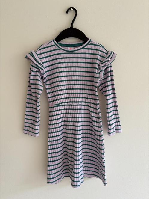 Jurk, Meisjes, Maat 122-128, Roze met groene streep, Hema, Kinderen en Baby's, Kinderkleding | Maat 122, Gebruikt, Meisje, Jurk of Rok