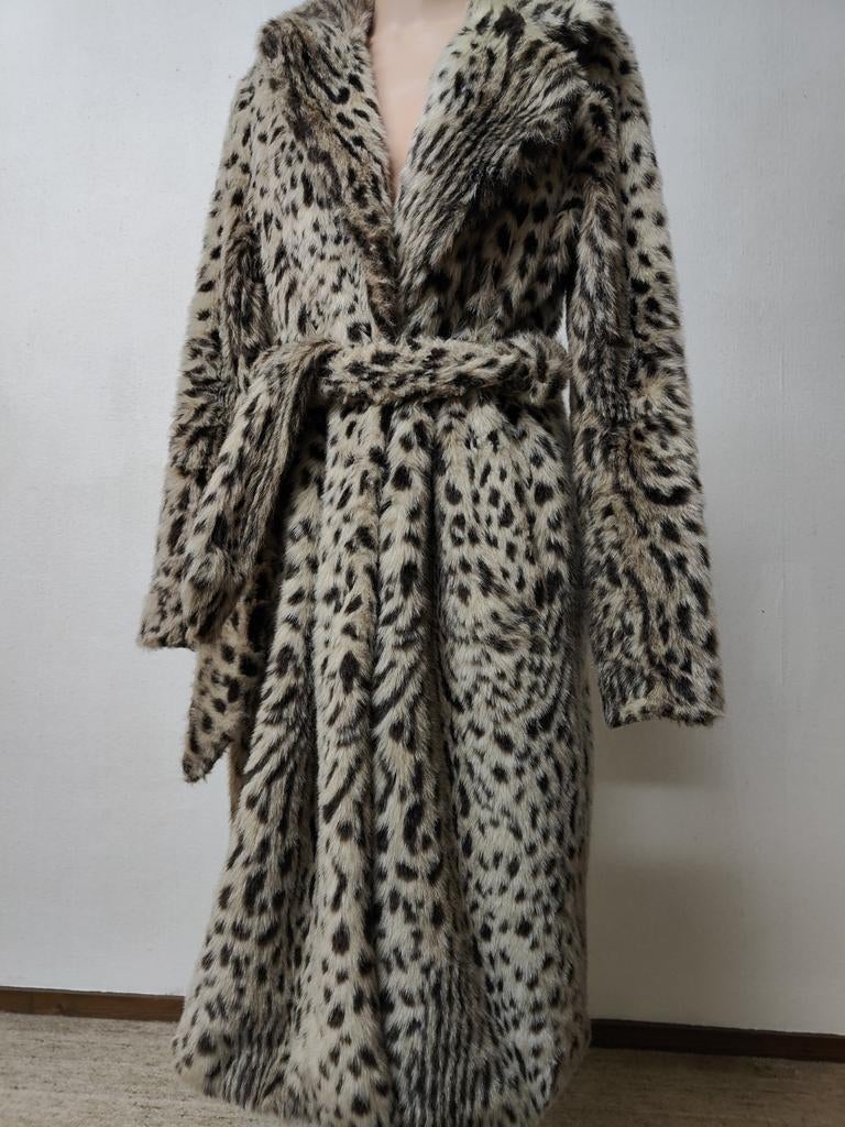 Josh V Megan leopard coat L lange panter mantel jas, Kleding | Dames, Jassen | Winter, Zo goed als nieuw, Maat 42/44 (L), Overige kleuren