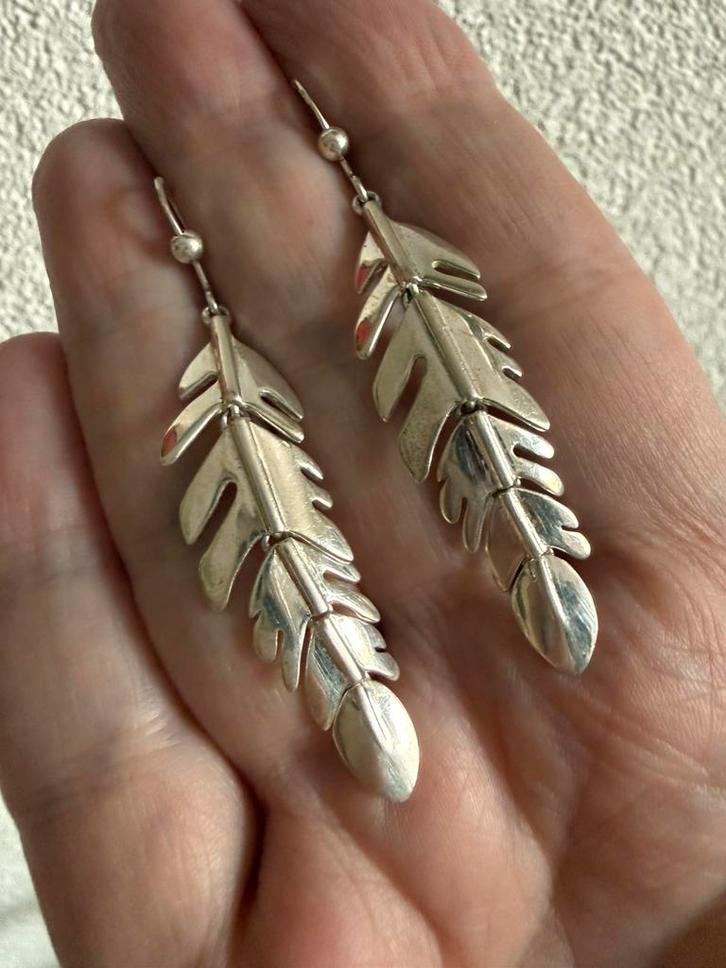 M249/Zilveren prachtige GHA Zweden VEER oorbellen, Sieraden, Tassen en Uiterlijk, Oorbellen, Gebruikt, Zilver, Zilver, Verzenden