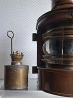 Antieke Scheepslamp Koper, in originele staat, Verzamelen, Scheepvaart, Verzenden, Gebruikt, Motorboot, Gebruiksvoorwerp