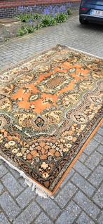 Prachtig groot vintage okergeel groen Perzisch tapijt!, Huis en Inrichting, Stoffering | Tapijten en Kleden, 200 cm of meer, Groen