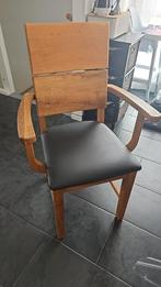 Massief houten Eetkamerstoelen 6 stuks, Ophalen, Zo goed als nieuw, Bruin