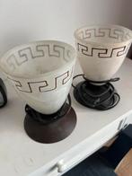 Set van 2 Schemerlampjes met Grieks Motief, Antiek en Kunst, Antiek | Lampen, Ophalen of Verzenden