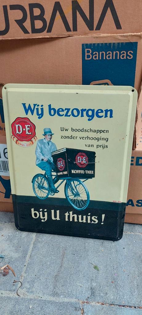 Vintage Douwe Egberts Emaille Reclamebord, Antiek en Kunst, Antiek | Emaille, Ophalen of Verzenden