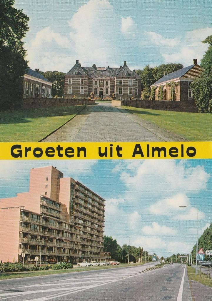 ALMELO Kasteel Hoogbouw Groeten, Verzamelen, Ansichtkaarten | Nederland, Ongelopen, Overijssel, 1960 tot 1980, Verzenden