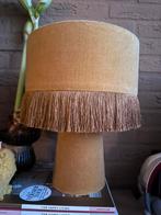 Tafellamp met franjes fluweel, Huis en Inrichting, Lampen | Lampenkappen, Overige kleuren, 25 tot 50 cm, Rond, Ophalen of Verzenden
