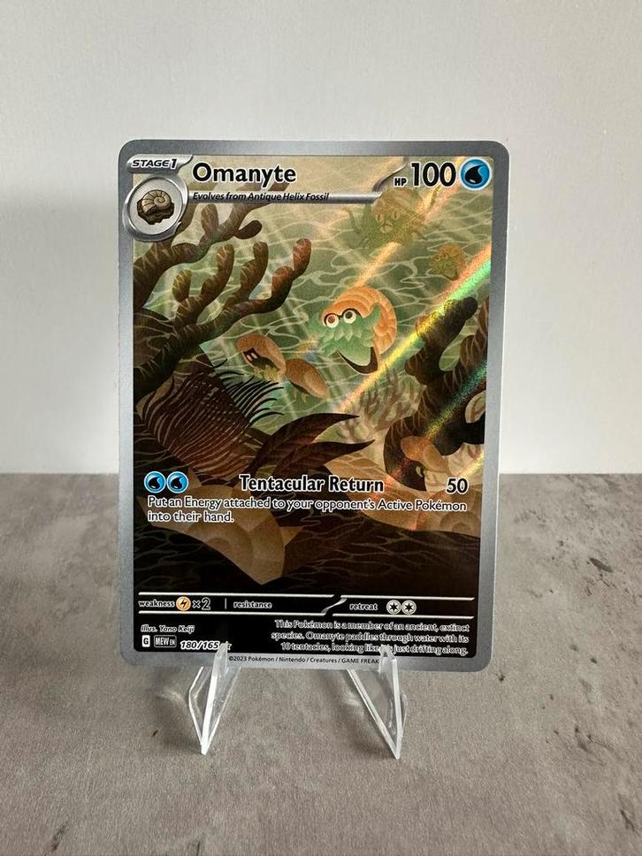 Omanyte 180 / 165, Hobby en Vrije tijd, Verzamelkaartspellen | Pokémon, Zo goed als nieuw, Losse kaart, Ophalen of Verzenden