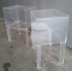 Kartell transparante bijzettafels, Kunststof, Gebruikt, Vierkant, Minder dan 50 cm