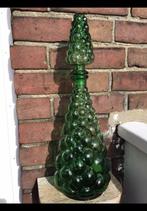 Groen glazen italiaanse Empoli Genie fles groene druiventros, Antiek en Kunst, Ophalen of Verzenden