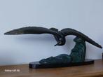 Grote Art Deco beeld meeuw gesigneerd M.Leducq, Antiek en Kunst, Ophalen