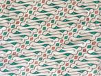 Lap stof uit Indonesie ikat batik nieuw ecru groen NIEUW, Nieuw, Beige, 30 tot 200 cm, Ophalen of Verzenden