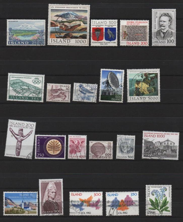 J2) Kavel IJsland waarbij hoog nominalen, Postzegels en Munten, Postzegels | Volle albums en Verzamelingen, Buitenland, Ophalen of Verzenden