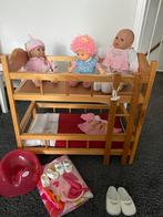 Poppenledikant stapelbed met poppen en accessoires, Kinderen en Baby's, Speelgoed | Poppen, Ophalen of Verzenden, Gebruikt, Babypop