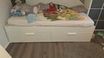 Ikea Brimnes bed met laden, 90 cm, Eenpersoons, Wit, Nieuw