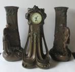 originele art nouveau klokkenstel schouwgarnituur Angelus, Antiek en Kunst, Antiek | Klokken, Ophalen