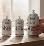Vintage Delfts Blauwe Voorraadpotten Set, Ophalen of Verzenden, Zo goed als nieuw