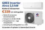 GREE Inverter Airco 2,5 kW – Koelen & Verwarmen – €339, Witgoed en Apparatuur, Airco's, Ophalen of Verzenden, Nieuw, Verwarmen