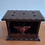 Houten voetenstoof met keramieken 'test'., Antiek en Kunst, Ophalen