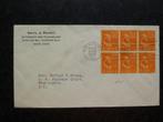 USA  met 6x zegel 803 uit 1938, Ophalen of Verzenden, Envelop