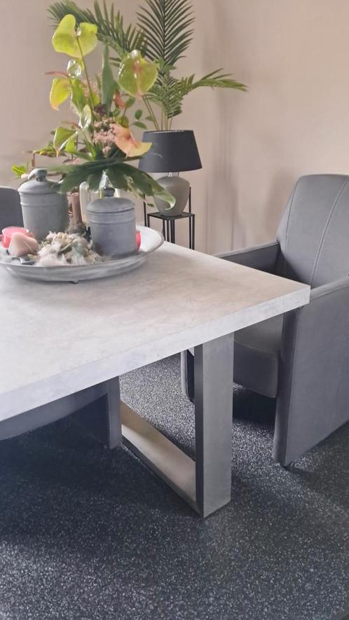 Super mooie grijze tafel 2.60x1.00m., Huis en Inrichting, Tafels | Eettafels, Zo goed als nieuw, 50 tot 100 cm, 200 cm of meer