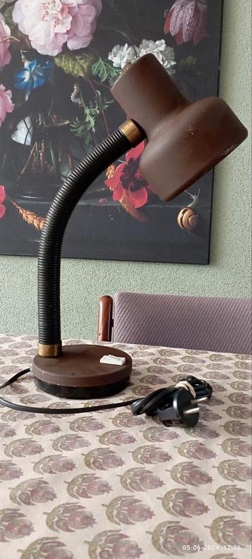 Bureaulamp Herda vintage sixties design bruin metaal beschikbaar voor biedingen