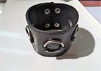 Zwarte Lederen Armband: (Size: 17/19cm), Verzenden, Nieuw, Zwart, Leer
