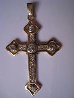 GOUD - GOUDEN KRUIS VOL m. DIAMANTEN ca. 5 CRT .  TOP STUK !, Verzenden, Goud, Goud, Kruis of Symbool