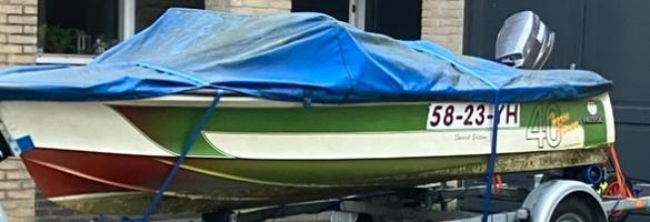 Teab opknapper speedboot incl trailer ,Yamaha 25 pk te koop!, Watersport en Boten, Motorboten en Motorjachten, Gebruikt, Polyester