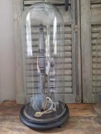 Oude stolp op houten voet hoge stolp cloche oud glas brocant, Antiek en Kunst, Curiosa en Brocante, Ophalen