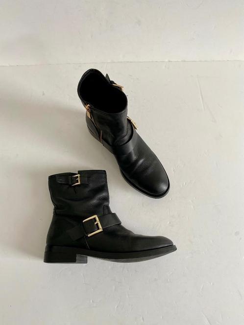 i614 Michael Kors mt 37,5 lage leren laarsjes laarzen boots, Kleding | Dames, Schoenen, Zo goed als nieuw, Zwart, Ophalen of Verzenden