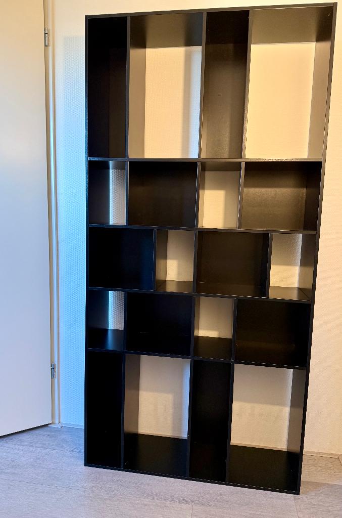 Habitat Cleo boekenkast | eikenhout | 175x86x25 cm | zwart, Ophalen, Gebruikt, Eikenhout, 50 tot 100 cm