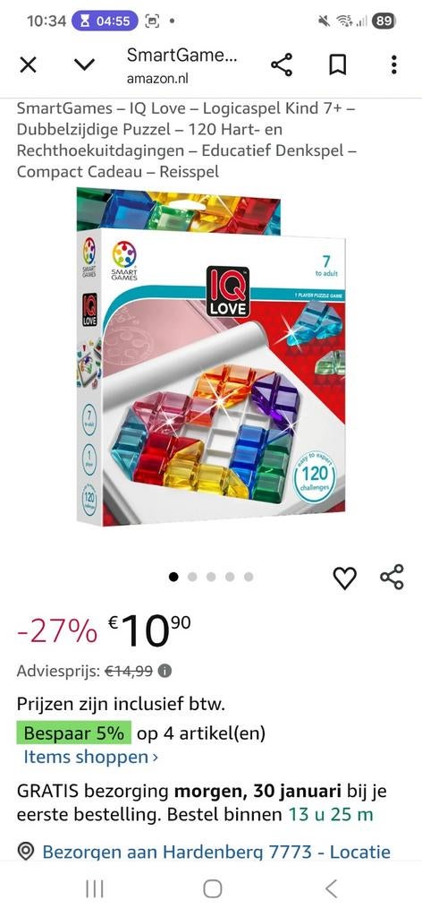 IQ Love - SmartGames - Nieuw in doos!, Ophalen of Verzenden, Meer dan 50 stukjes, Nieuw, 6 jaar of ouder