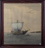 Prachtige schilderij op een linnen doek 19e eeuw, Ophalen of Verzenden