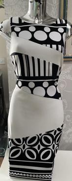 Ribkoff elegante slanke jurk in wit met zwart dessin maat 38, Maat 38/40 (M), Overige kleuren, Verzenden, Joseph Ribkoff