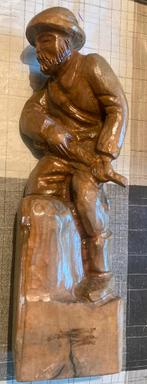 Beeld van hout indie soldaat uit nalatenschap, Antiek en Kunst, Ophalen of Verzenden