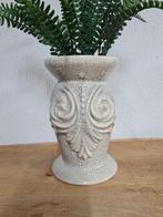 Decoratieve vaas pot kruik keramiek craquelé reliëf, Overige kleuren, Aardewerk of Porselein, Ophalen of Verzenden, Zo goed als nieuw