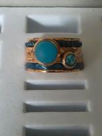 Rosé/turquoise IXXXI ring mt 17. H12, Overige materialen, Blauw, Ophalen of Verzenden, Zo goed als nieuw