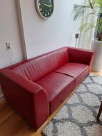 bank, rood, leer, Huis en Inrichting, Ophalen, Gebruikt, Minder dan 75 cm, 150 tot 200 cm