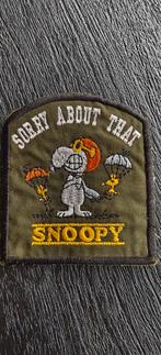 Patch Snoopy Sorry about that Vietnam, Verzamelen, Militaria | Algemeen, Ophalen of Verzenden, Landmacht, Amerika, Embleem of Badge