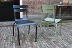40 x trendy tuinstoel aluminium zwart pastelgroen stapelbaar