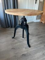 Bartafel barkrukken hout bar tafel gietijzer tafel, Ophalen, 60 tot 90 cm, Zo goed als nieuw, In hoogte verstelbaar