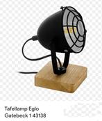 Eglo tafellamp black/wood, Huis en Inrichting, Lampen | Tafellampen, Metaal, Ophalen of Verzenden, Zo goed als nieuw, Industriële